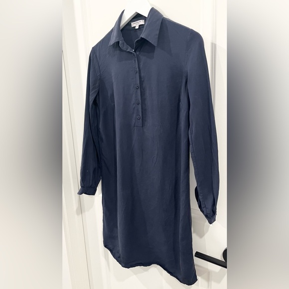 Emerson Fry New York Navy Blue Button Shirt Dress Collar Long Sleeve Women’s XS - Picture 3 of 8